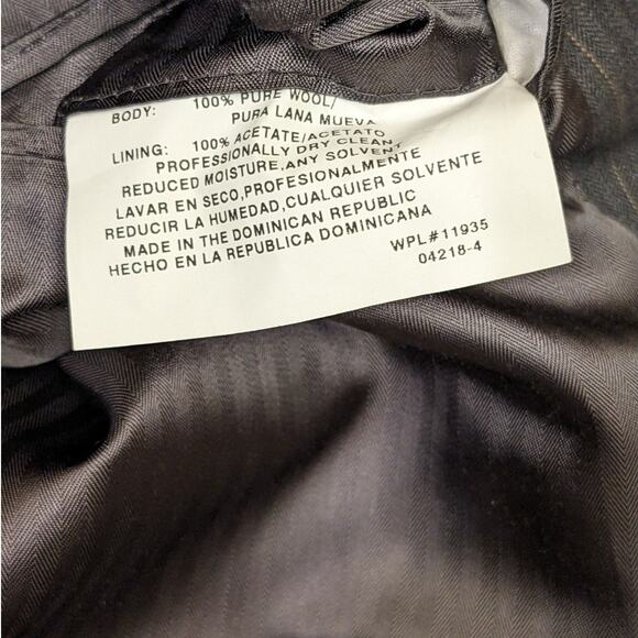 Stafford Suit Jacket Mens 48R Wool Blazer Gray Pinstripe Sport Coat Two Button - Picture 13 of 13